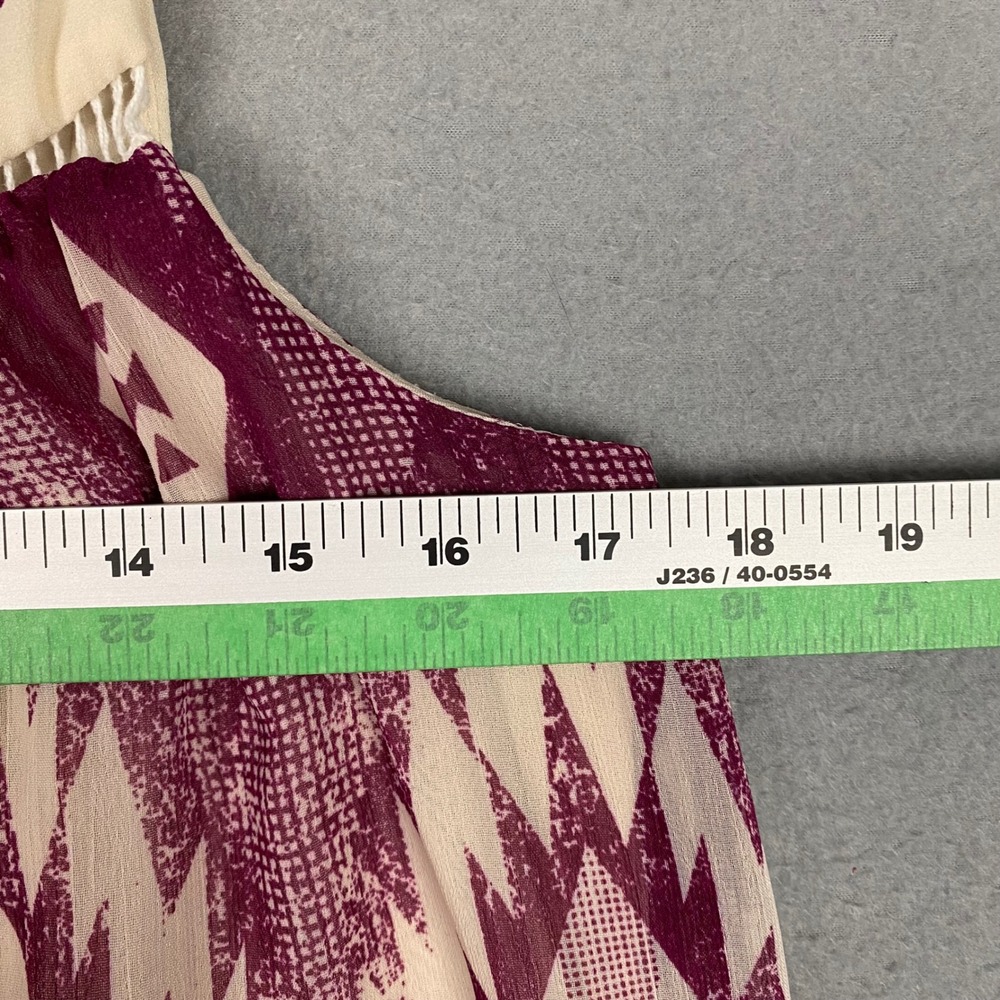 Xhilaration Boho Geometric Ikat Embroidered Sleeveless Shift Dress Womens S Plum - Picture 7 of 8